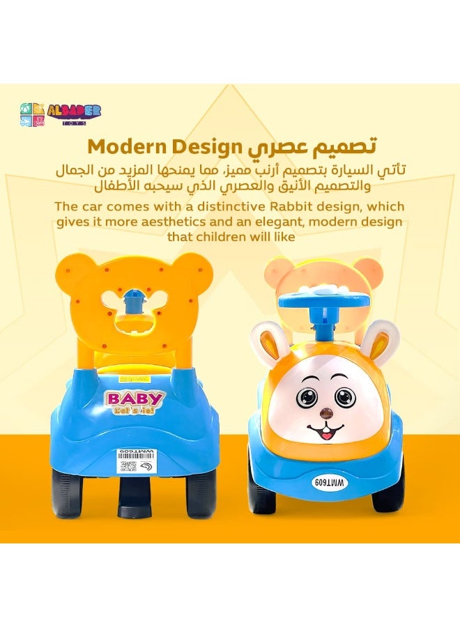 AL BADER Ride on Car for Kids, Ride on Kids Car with Music & Lights, Kids Ride On Push Car, Push Car for Toddlers With Under Seat Storage, Kids Toy Car Suitable for Children, Blue - Image 2